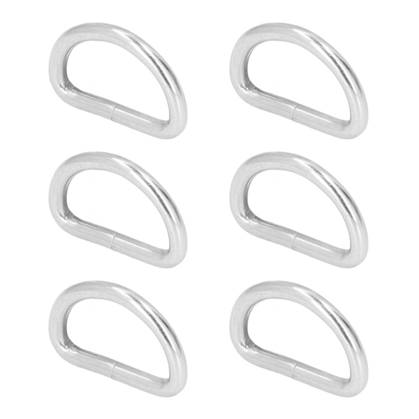 100 stk. D-ringe, robuste, holdbare, blanke, bred anvendelse, farveægte, nem montering, metal D-ringe sølv