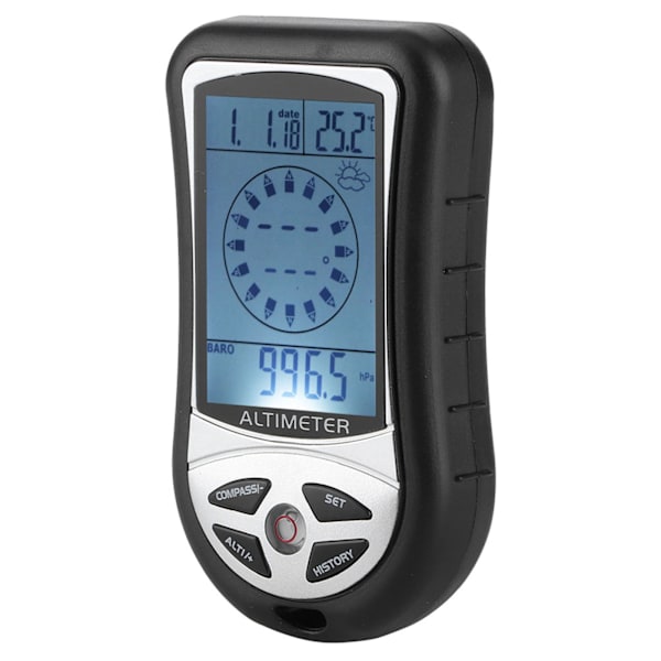 Bärbar kompass multifunktionell elektronisk väderaltimeter höjd barometer