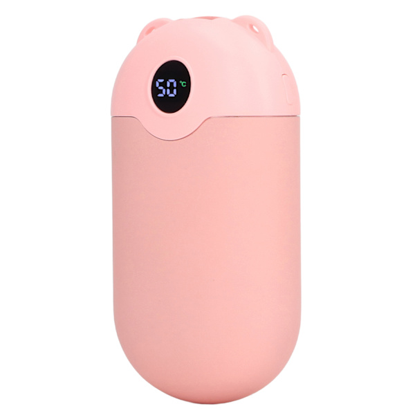 Ladattava kädenlämmitin 5S Nopea lämmitys Latauspurkaussuoja USB-lataus 2400mAh Virtapankki Digitaalisella näytöllä Pinkki