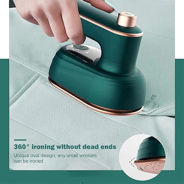 Professionel Mikro Damp Strygejern Bærbar Håndholdt Bøjle Mini Foldbar Stryger, Håndholdt Maskine, Hjem Rejse Maskine, Hjem, Rejse (Grøn)