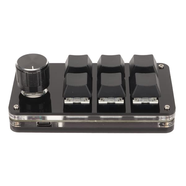 6-tasters mini-tastatur med knap RGB-lys blå switch kablet forbindelse plug and play DIY programmerbart enhånds mekanisk tastatur sort