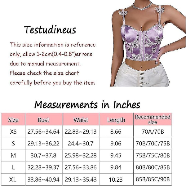 Silke Satin Butterfly Applikation Push Up Bustier Korset BH XS