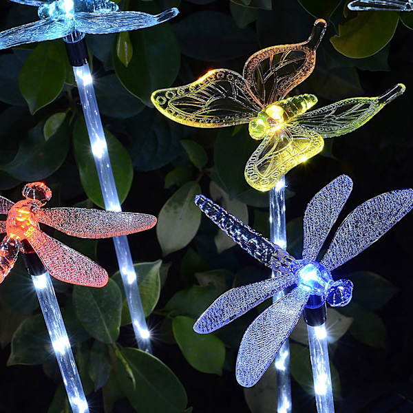 3 kpl aurinkokäyttöistä LED-värikästä ulkoilman vedenpitävää maapiikkivaloa nurmikolle, puutarhaan, pihalle