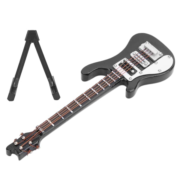 Miniatyr Träsimulering Elgitarr Modell Musikinstrument Ornament Presenter Svart