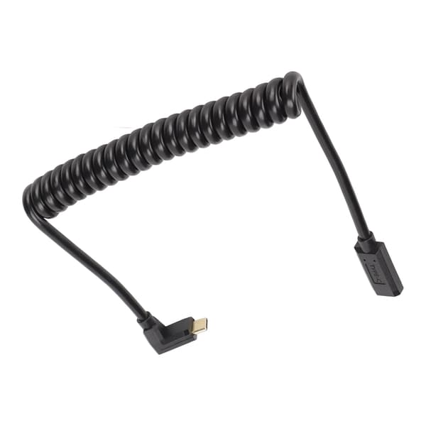 USB C-kabel USB C hunn til USB C hann 4K 60hz 3A hurtiglading 10Gbps 1,2m spiraldesign USB C strømkabel hunnhode til hann rett bøy