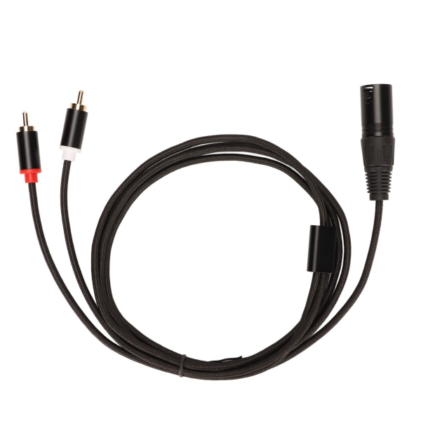 XLR hann til 2 RCA-kabel HiFi klart signal tapsfri XLR Y splitterledning for mikser Aktiv høyttalermikrofon 2m / 6.6ft
