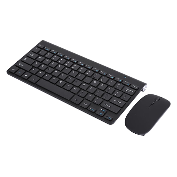 Trådlöst tangentbord Mus Set Ultra Thin Mute Mini Hemmakontor Datortillbehör 2.4G (svart)