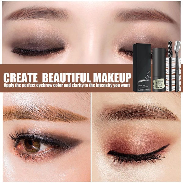 One Step Eyebrow Stamp Shaping Kit Eyebrow Puder Stamp Makeup Långvarig byggbar ögonbrynssmink