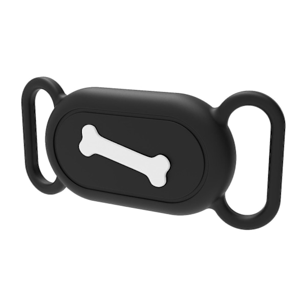 Silikone Cover til Samsung Galaxy SmartTag 2 Bluetooth Tracker Beskyttelsesetui til Hund / Kat - B6 Knoglemønster Sort