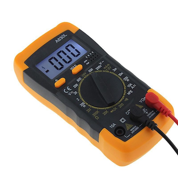 A830L LCD Digital Multimeter AC/DC Amperemeter Voltmeter Testare Mätare med Bakgrundsbelysning