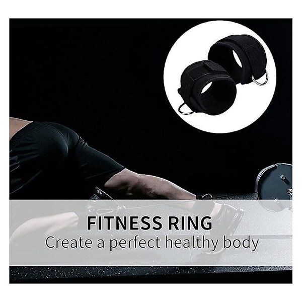 1 Par Ankelstropper for Kabelmaskinøvelser - Svart, Glute-trening, Underkroppsøvelser - Justerbare Benstropper med Neoprenpolstring