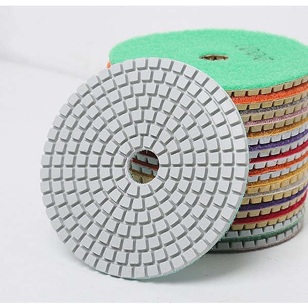 Diamant Poleringsskive, 10 Stykker 3 Tommer 80mm Diamant Poleringspude Våd Poleringshjul Sæt til Granit Beton Sten Keramik
