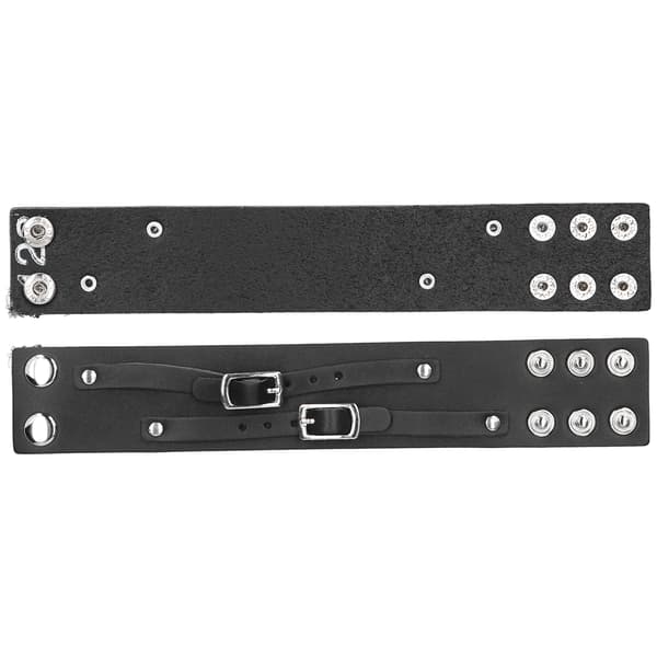 2st Breda Läder Manschett Armband Justerbart Punk Konstläder Armband Bälte