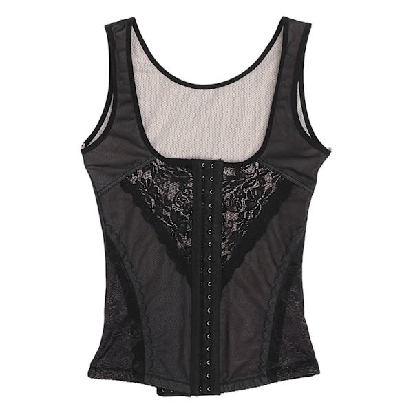 Åndbar Kvinde Vægttab Korset Høj Elastisk Talje Slankning Body Shaping Bodysuit SortM