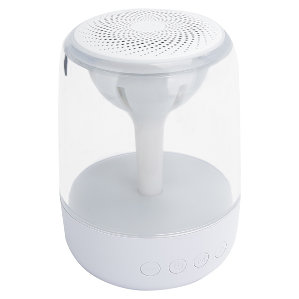 Langaton Bluetooth 5.0 -kaiutin HIFI-stereolla ja LED-värivaloilla 5W basso 360° ympäröivä ääni Valkoinen