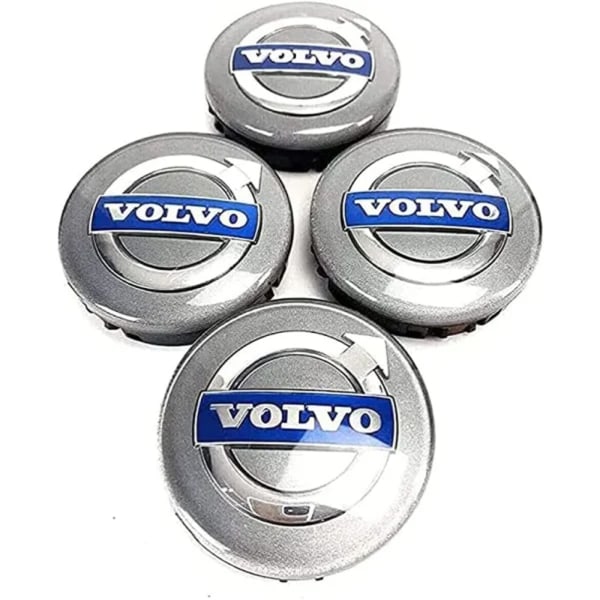 Pack of 4 Silver For Volvo 64mm Center Cap Volvo Silver