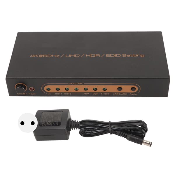 HD Multimedia Interface Ljudextraktor 4K 60Hz HDR HD Multimedia Interface EARC ARC Ljudextraktor Omvandlare 100‑240V EU-kontakt