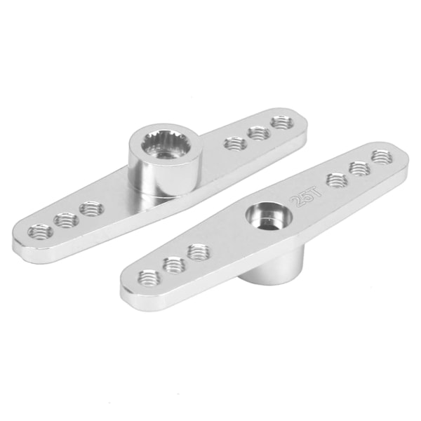 2 kpl 25T alumiiniseos CNC RC ohjaustehoservon varsi Yleiskäyttöinen 1/10 RC-autolle Hopea