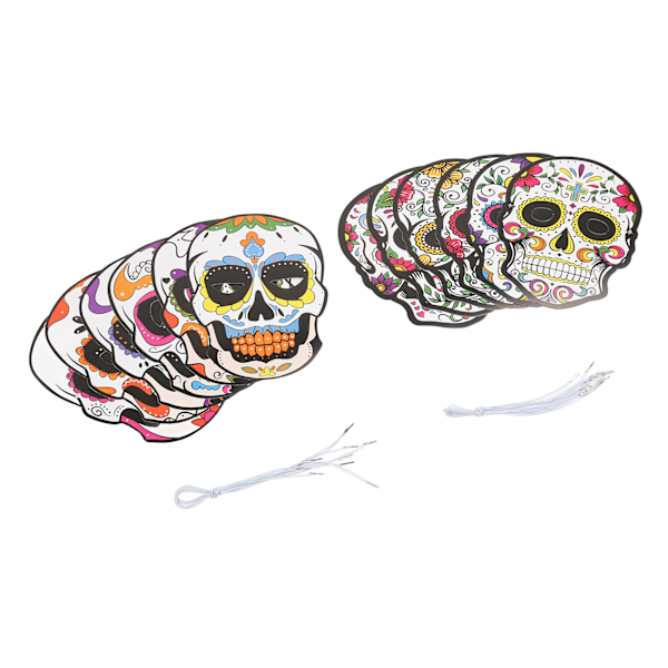 12kpl Day of the Dead -naamio kuminauhalla Houkutteleva Halloween-naamio Halloween-juhliin