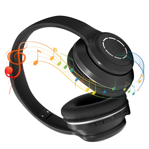 Trådløst Gaming Headset Gradient BT5.2 Forbindelse Bløde Ørepuder Farverige Lys Spil Headset til Stationær Bærbar Sort