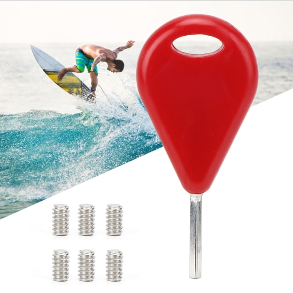 Surfbräda tillbehör Surf Fin Key skruvar set för FCS fenor Surfing utrustning (röd)