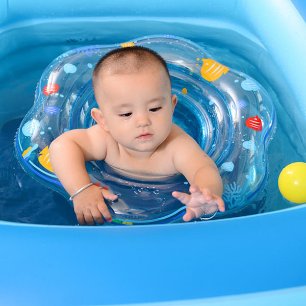 Baby Simring Uppblåsbar Dubbel Airbag Förtjockad Säker Spädbarn Simring för Barn Blå