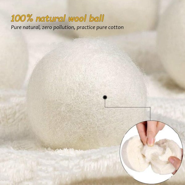 Gjenbrukbare ulltørkerballer - Naturlig tøymykner for tøy (6 stk)