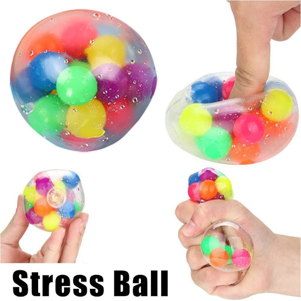 Anti-stressbollar Sensoriska leksaker Klämbollar Mjukt silikonleksak för barn och vuxna
