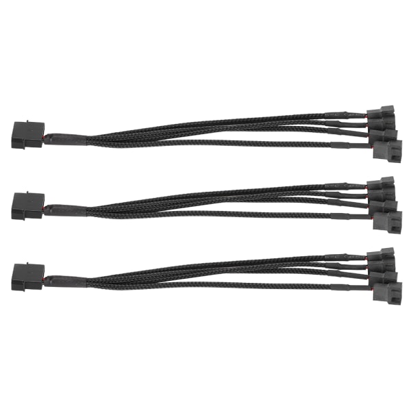 3 stk forlengelseskabel 1 til 4 splitter for datamaskin CPU chassis vifteadapter 4P til 4Pin