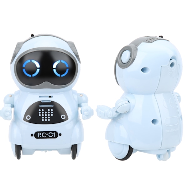 939A Robot Legetøj Interaktiv Stemmegenkendelse Optag Sang Dans Mini RC Robot LegetøjBlå