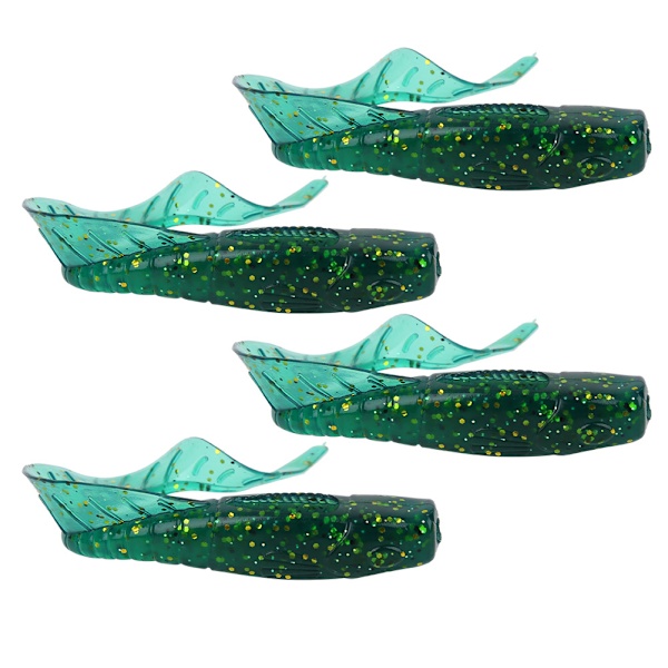 4 stk fiske lokkeorm kunstig reke lukt med salt jig wobbler silikon agn lang svømming agn vert