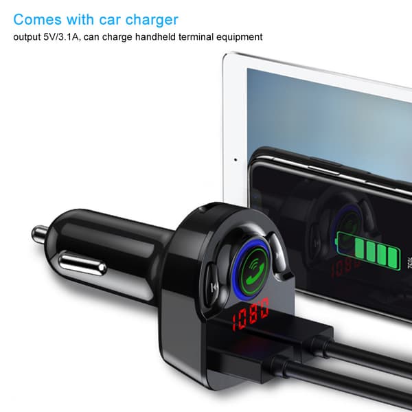G32 12-24V Bluetooth FM Håndfri Hukommelseskort MP3-afspiller A2DP Biltilbehør Sort
