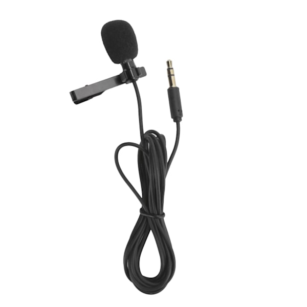 3,5 mm Lavalier Lapel Microphone Clip på håndfri mikrofon til interviewmøde Sort