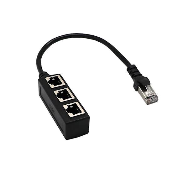 RJ45 Ethernet-jakaja, 1 urosliitäntä 3 naarasliitäntään LAN-sovitinkaapeli Super Cat5:lle, Cat5e:lle, Cat6:lle, Cat7:lle Ethernet-pistorasian liitäntää varten