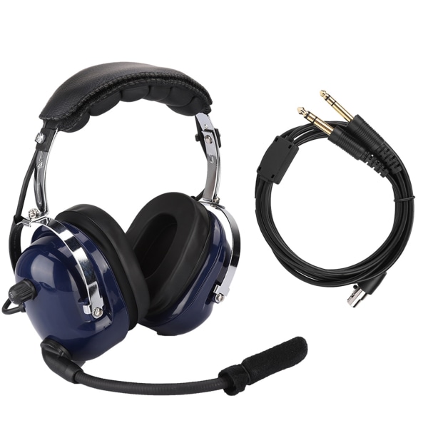 General Aviation Headset, Dual Plug Pilot Headset, 3,5 mm Noise Reduction Headset för piloter