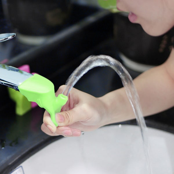 Silikone vandhaneforlænger Tudforlænger til vask vandhaner Håndvask til børn (grøn)
