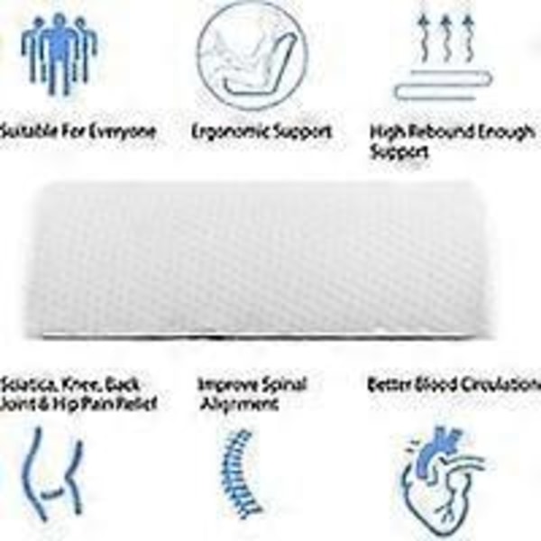 Halvmåne fodstøtte, memory foam fodstøtte pude, hvid