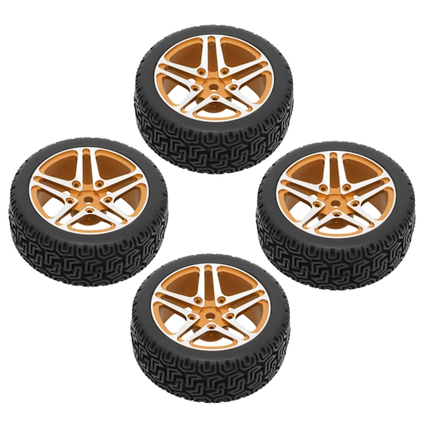4 st RC-hjul och däck set aluminiumfälg gummidäck för HSP 94122 94123 TT01 WF06 1/10 RC bil Crawler Guld