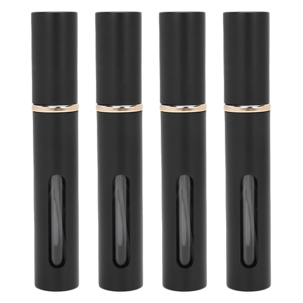 4 stk. 10 ml parfumeflaske bærbar tom genopfyldelig presseparfumeflaske sæt sort
