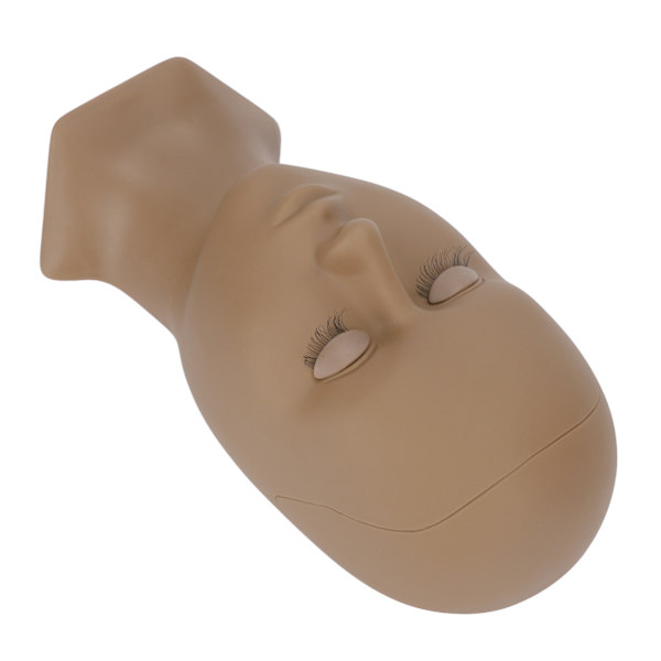Øyenvippeforlengelse Mannequin Hode Avtakbare Øyelokk Høy Simulering Silikon Vippetrening Øvelseshode Kaffe