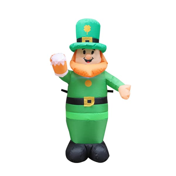 Oppblåsbar St. Patrick-dukke for hagepynt, innendørs og utendørs temafestdekorasjon