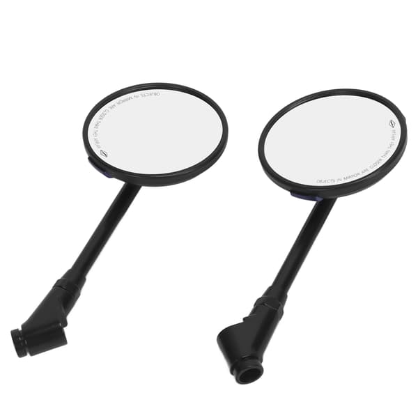 Motorcykel Backspegel Rund Kolfiberstil 360 Grader Roterbar Universal för 8MM/10MM BasBlå