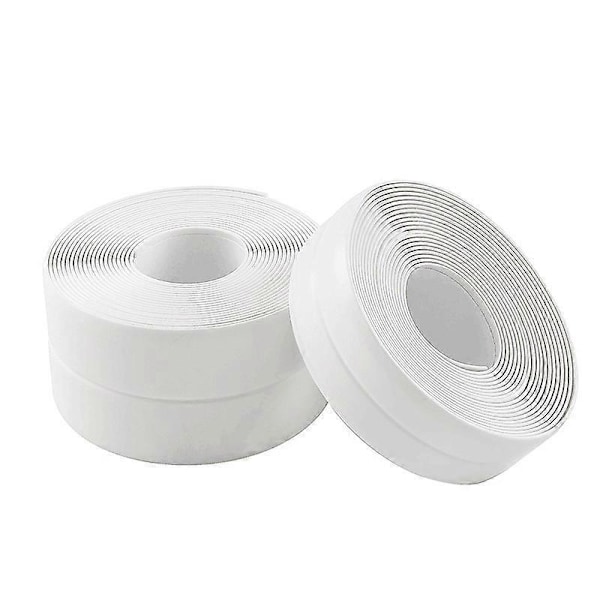 Hvid pakke med 23,2 m * 2,2 cm) Hjem PVC Materiale Vask Afrivningsstrimmel Køkken Badeværelse Badekar Hjørne Forseglingsstrimmel Vandtæt Form Forseglingsstrimmel Hjørne Selvklæbende