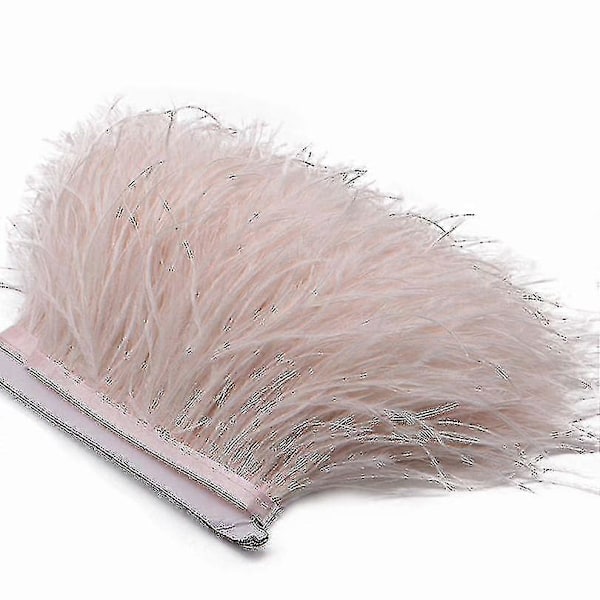 2m Strudsefjer Trim Fjer Ribbon Selvage til DIY Håndværk og Kostumer Sort