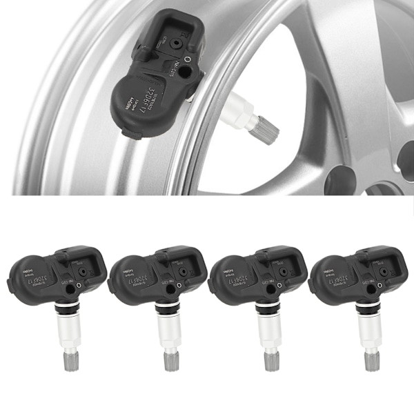 4 stk. TPMS-dekktrykkontrollsensorsett 42607‑0E020 Passer til Toyota Tacoma