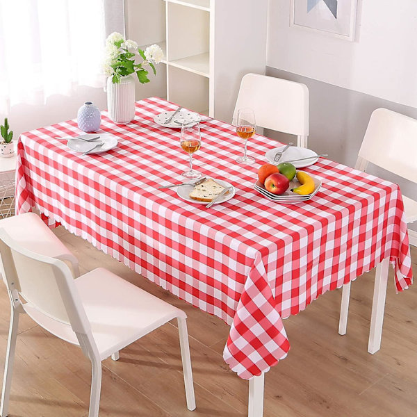 Fläckbeständig Red Gingham Canvas duk för restaurangmatsal, 140 * 200 cm