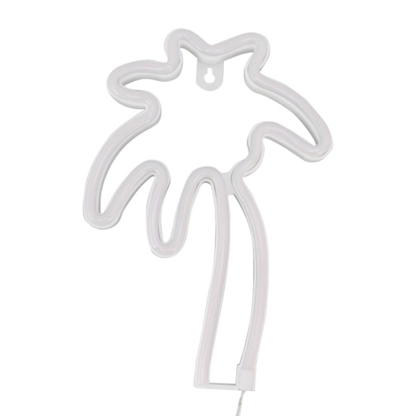 LED Neonlampe Kokosnøtttre Veggdekorativ Lampe USB-drevet Nattlys for Soverom Vippebryter