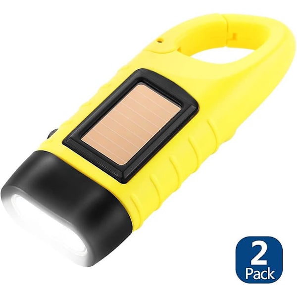 Utomhus Sport Ficklampa - 2-pack Handvev Solcellsdriven LED-lampa
