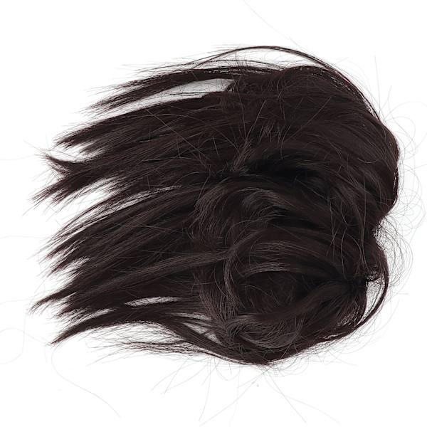 Slarvig Bun Faux Hårpiece Elastisk Tovig Uppdo Hår Extensions Ponytail Hårpieces för KvinnorQ17-4#