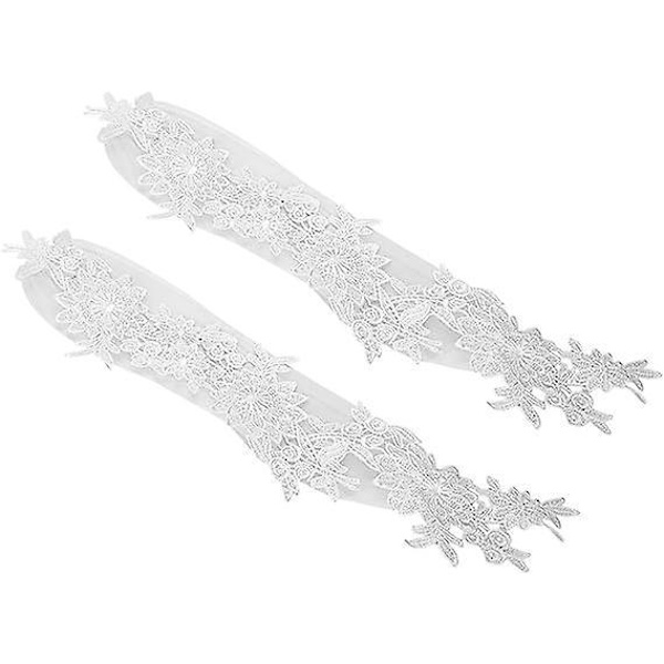 Eleganta spetsbröllopshandskar - gotisk virkning, halvfinger - perfekt för bröllop, baler och mer!
